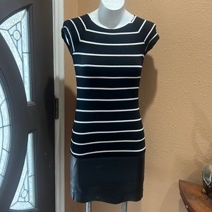 Bailey 44 black striped short sleeve dress